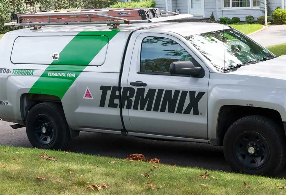Close up of a Terminix truck