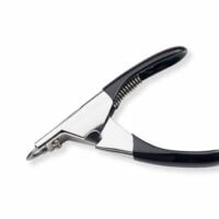Guillotine style nail clippers isolated on a white background