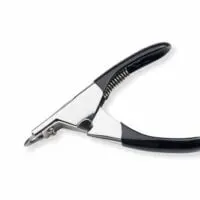 Guillotine style nail clippers isolated on a white background